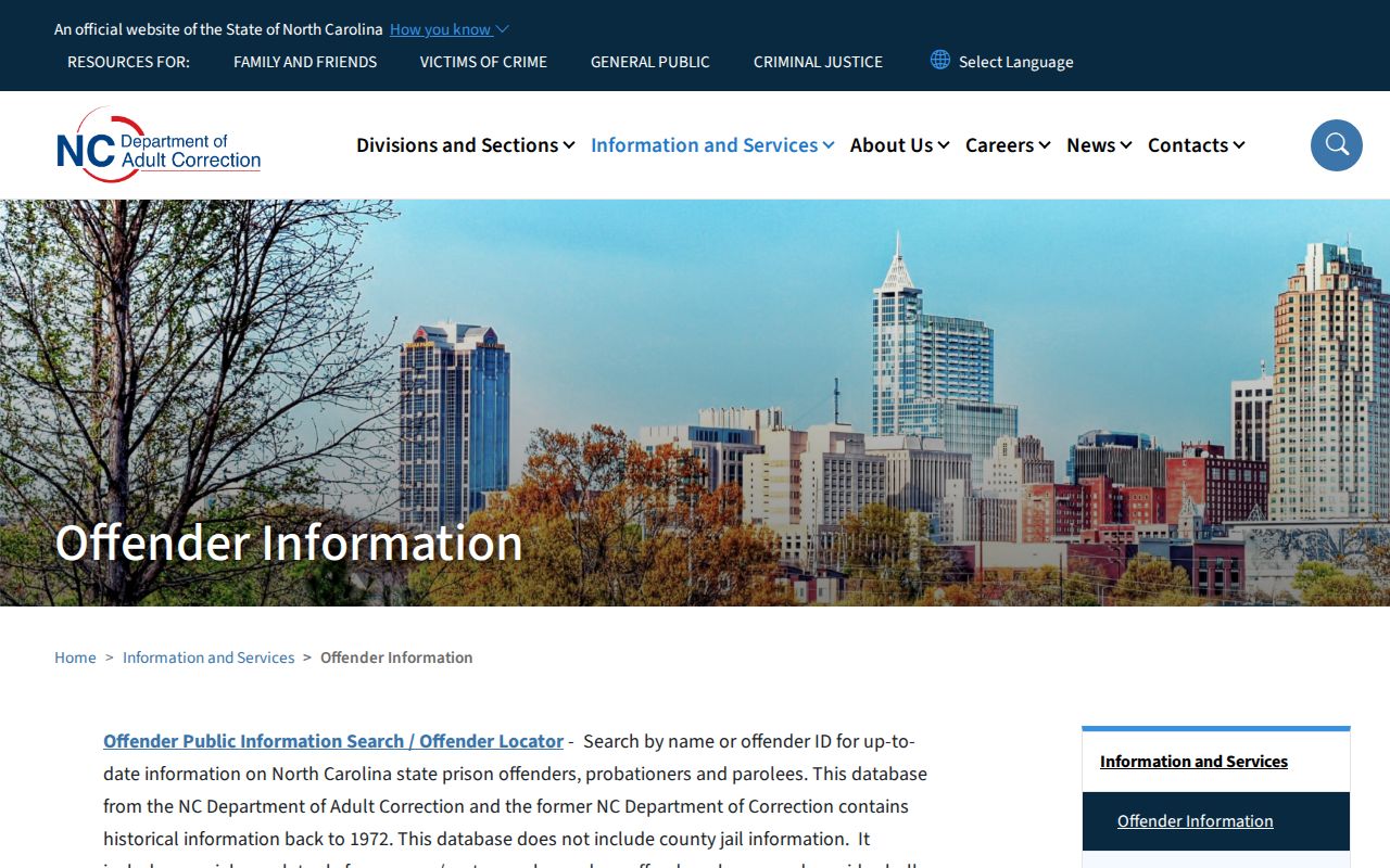 North Carolina offender search explaining Yancey County arrest and state custody scope