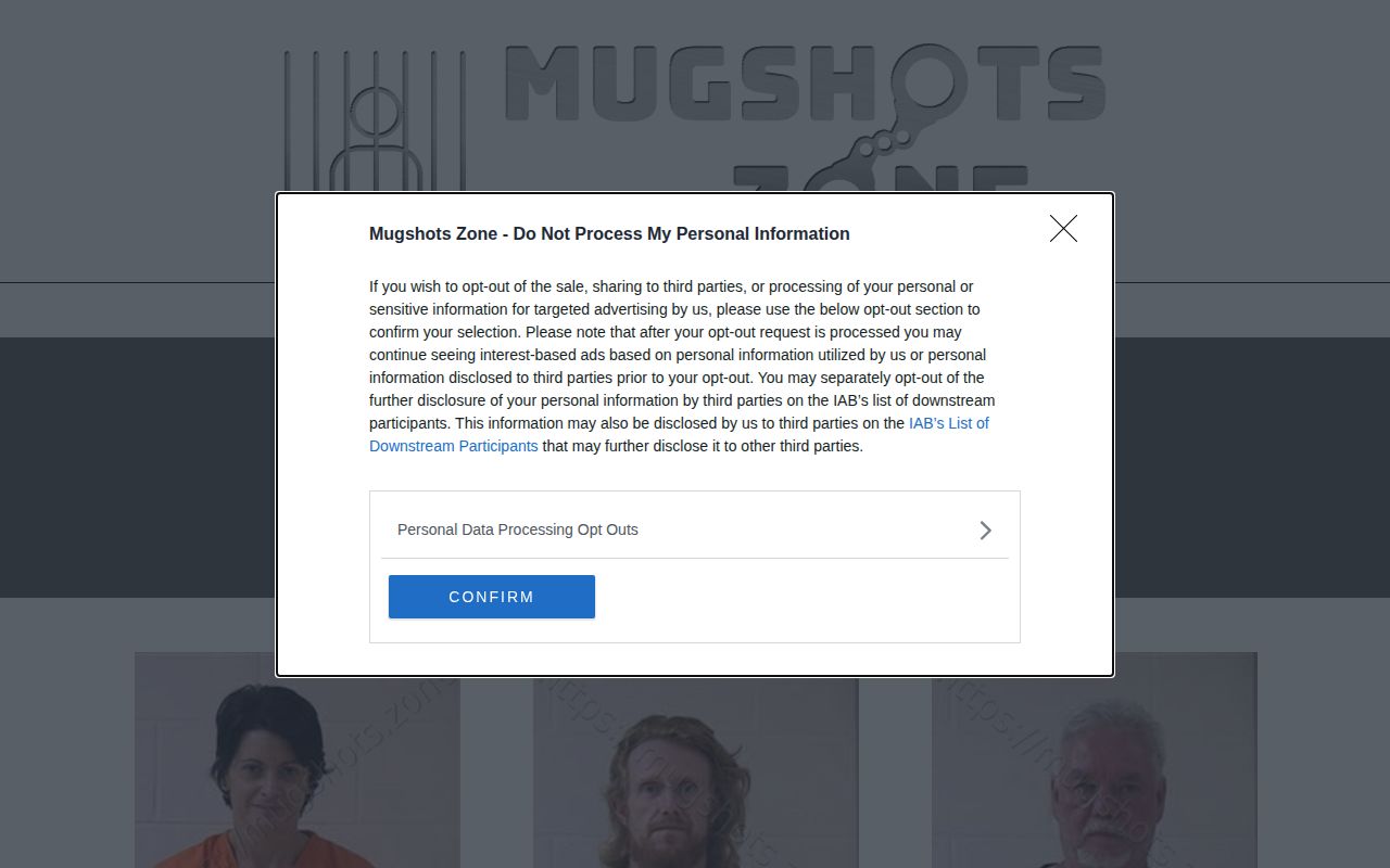 Unofficial Yancey County archive navigation on Mugshots Zone